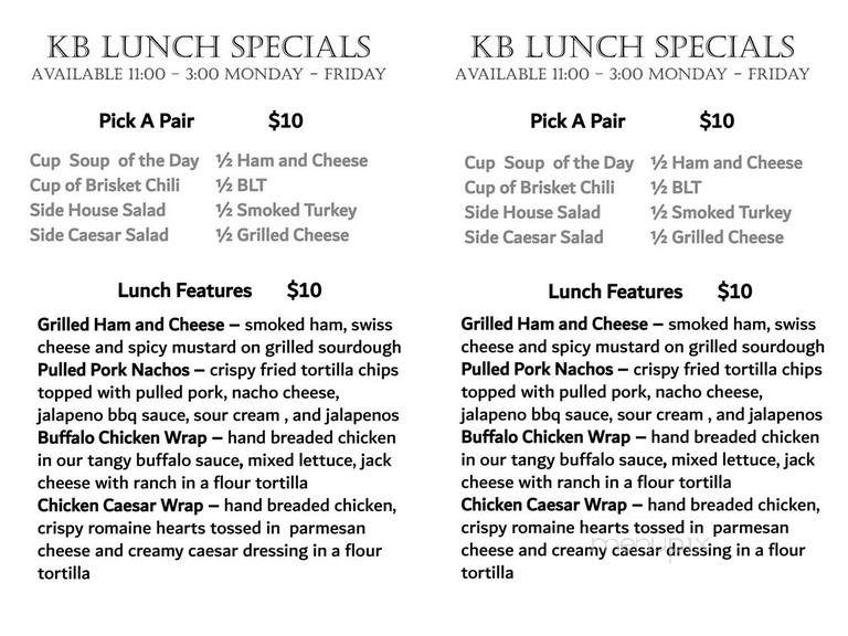 Kirkwood Brewhouse - St Louis, MO menu_pic
