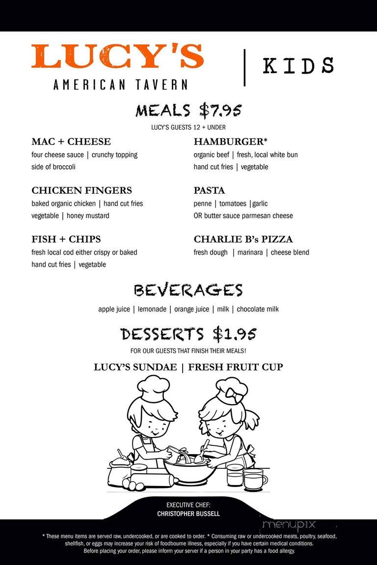 Lucy's American Tavern - Dorchester Center, MA menu_pic