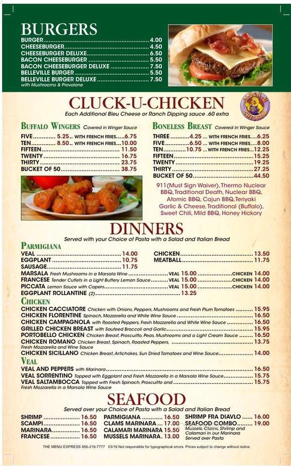 Belleville Pizza - Belleville, NJ menu_pic