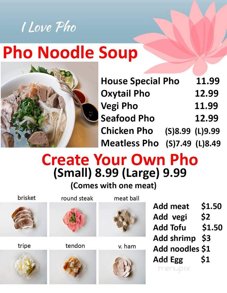 I Love Pho - Iowa City, IA menu_pic