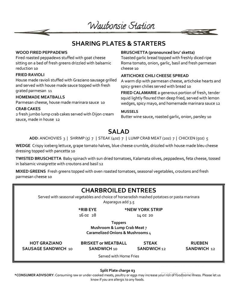 Waubonsie Station - Tabor, IA menu_pic