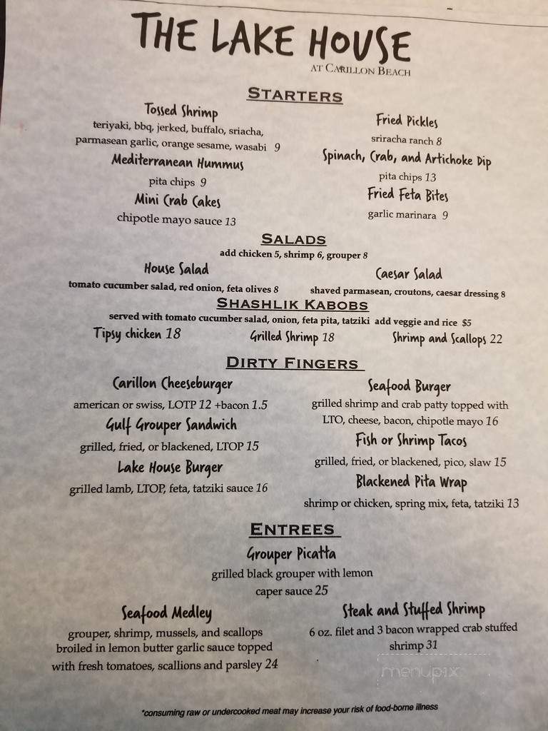 The Lake House at Carrilon Beach - Panama City Beach, FL menu_pic