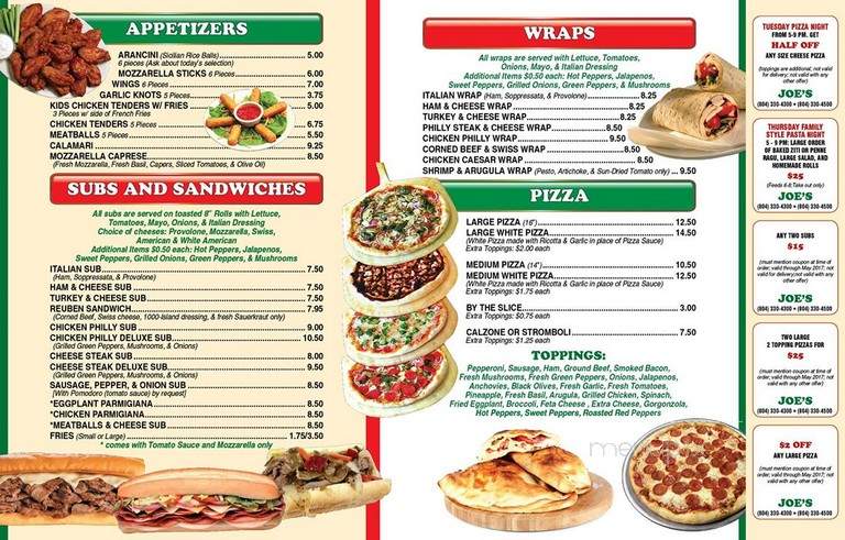 Joe's Subs Pizza and Salads - Richmond, VA