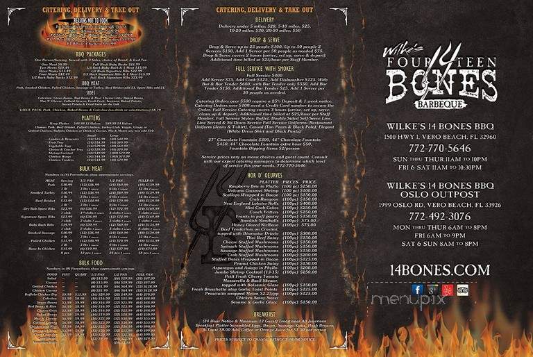 Wilke's Fourteen Bones - Vero Beach, FL menu_pic