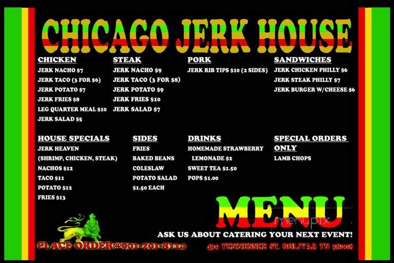 Chicago Jerk House - Bolivar, TN menu_pic