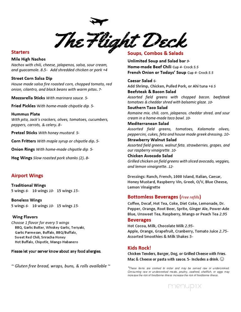 The Flight Deck Restaurant - Keene, NH menu_pic