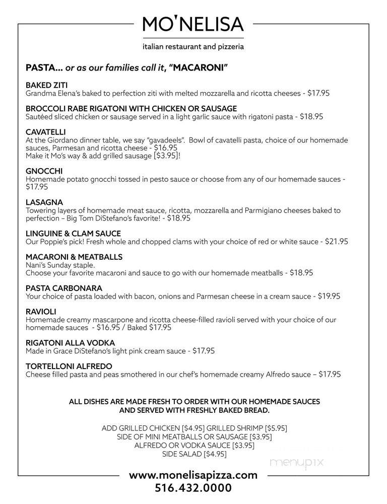 MO'NELISA - Point Lookout, NY menu_pic