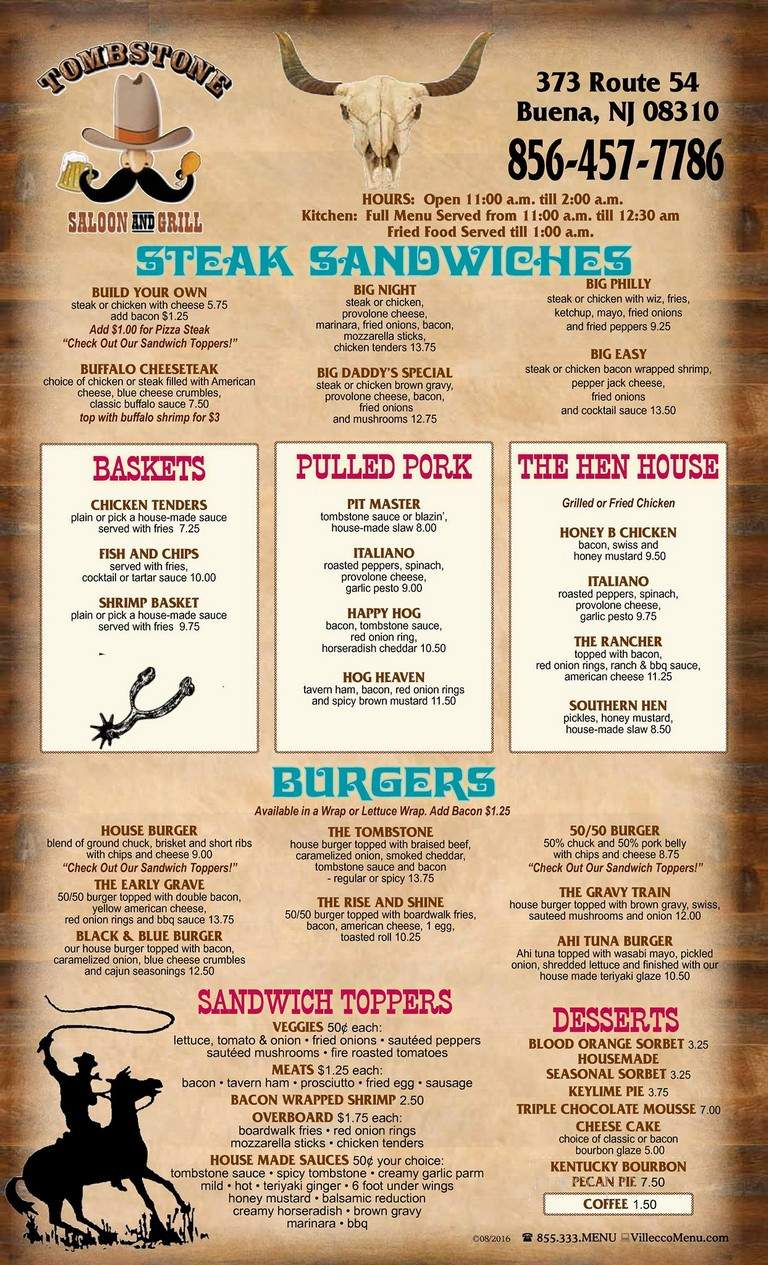 Tombstone Saloon & Grill - Buena, NJ