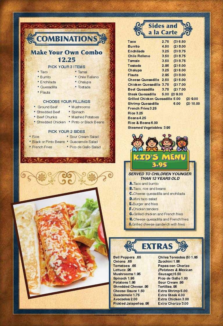 El Cazador #4 - Fayetteville, NC menu_pic