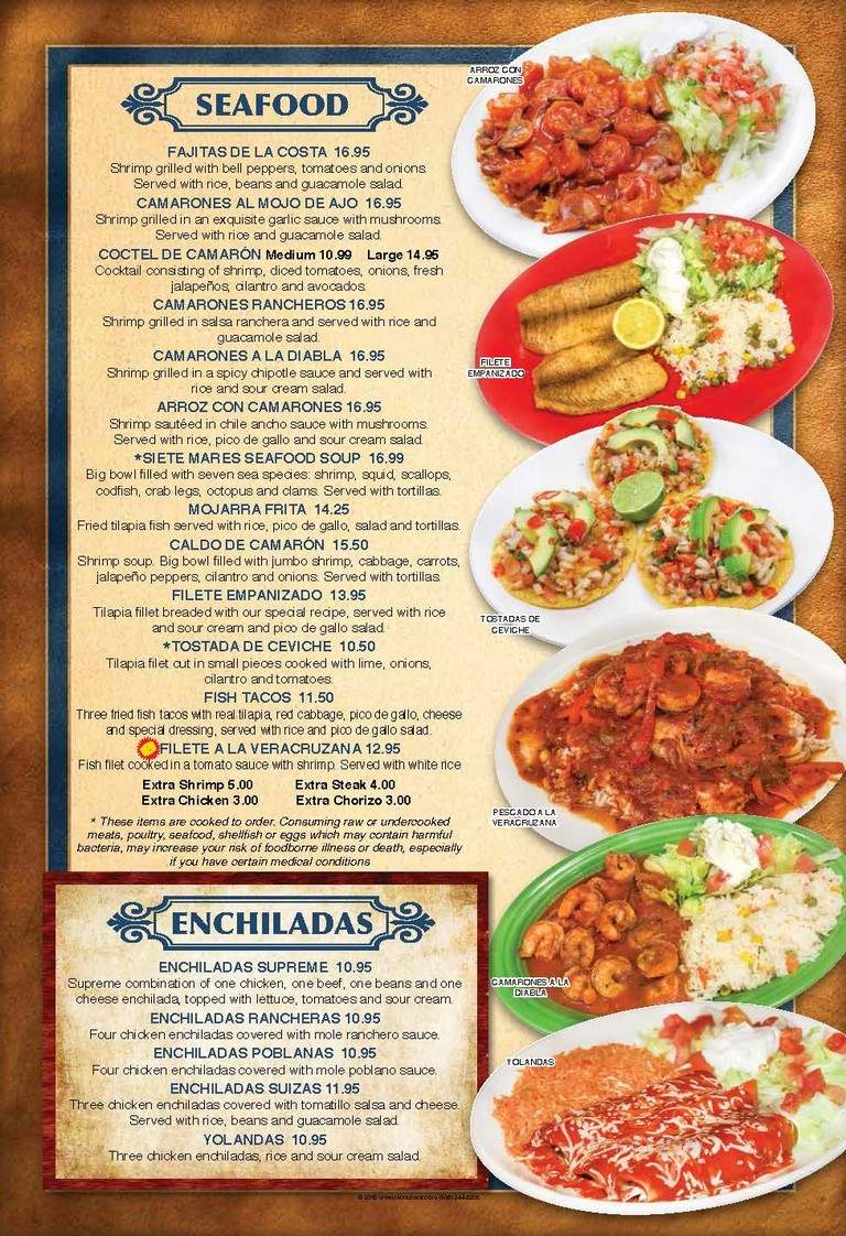 El Cazador #4 - Fayetteville, NC menu_pic