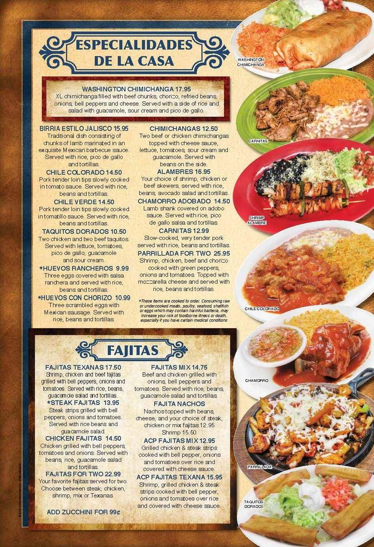 El Cazador #4 - Fayetteville, NC menu_pic