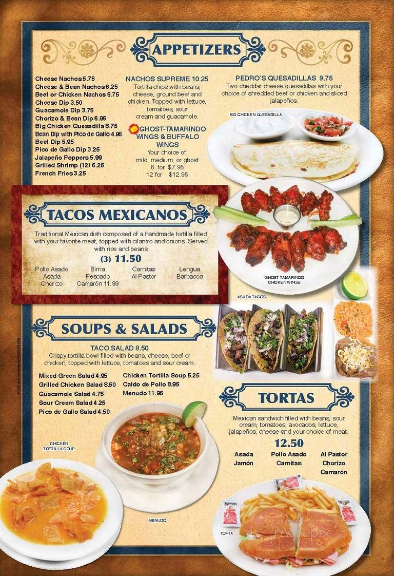 El Cazador #4 - Fayetteville, NC menu_pic