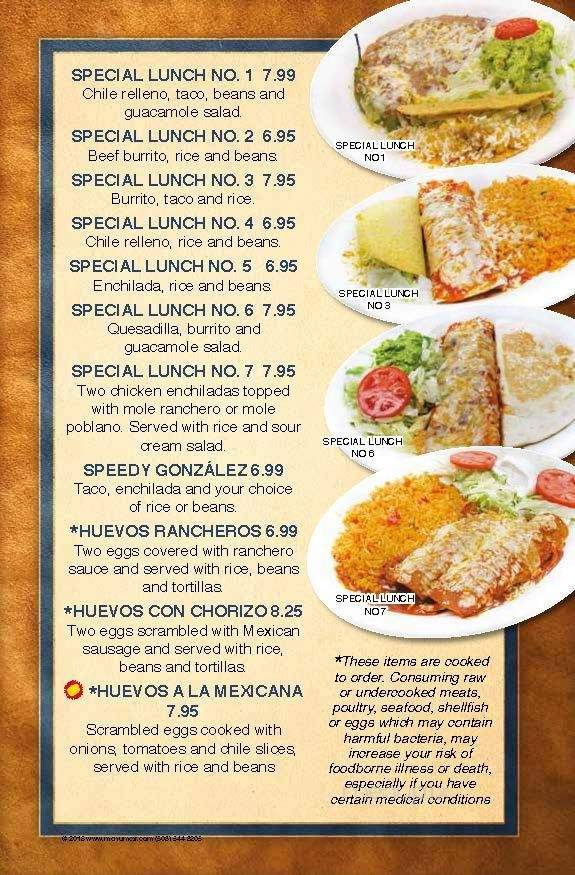 El Cazador #4 - Fayetteville, NC menu_pic