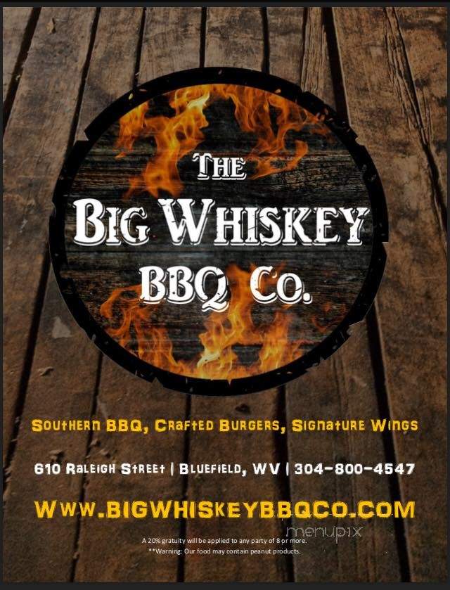 Menu of the big whiskey in bluefield wv 24701