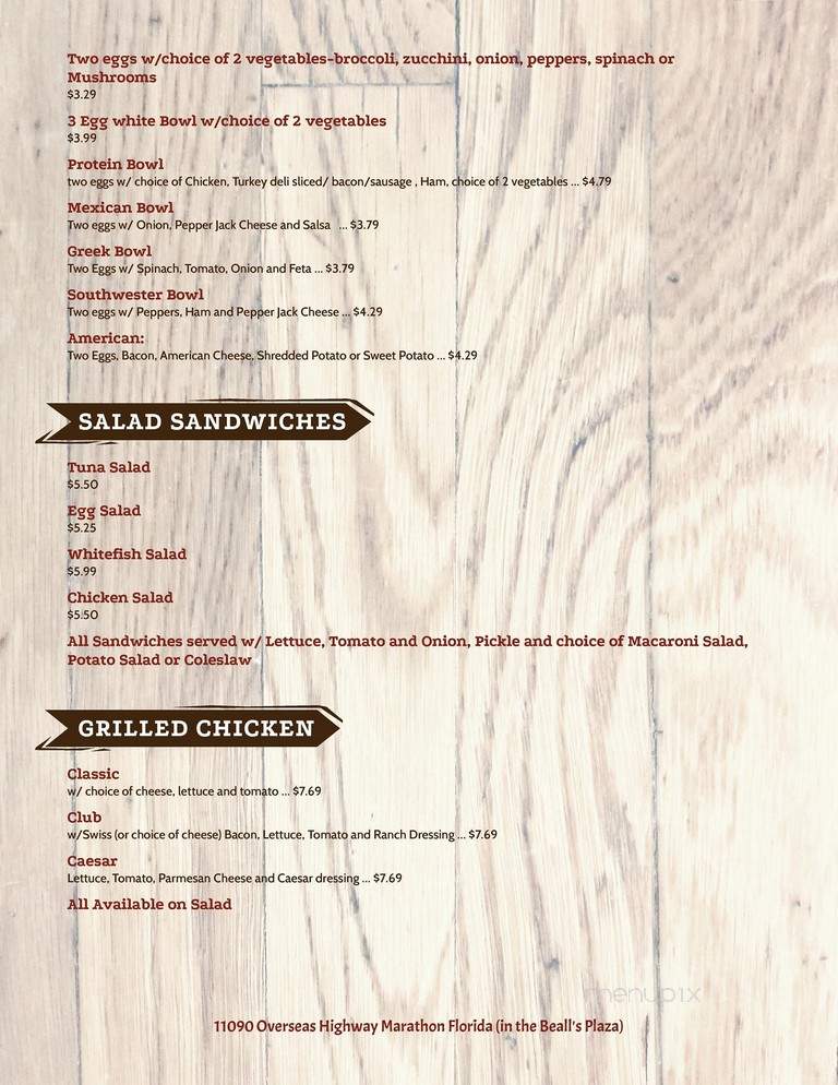 Marathon Bagel - Marathon, FL menu_pic