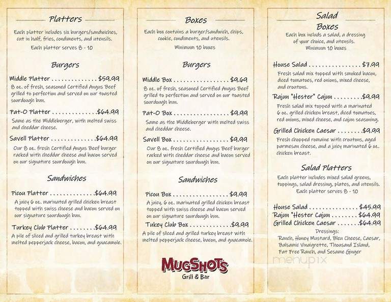 Mugshots Grill & Bar - Oxford, MS menu_pic