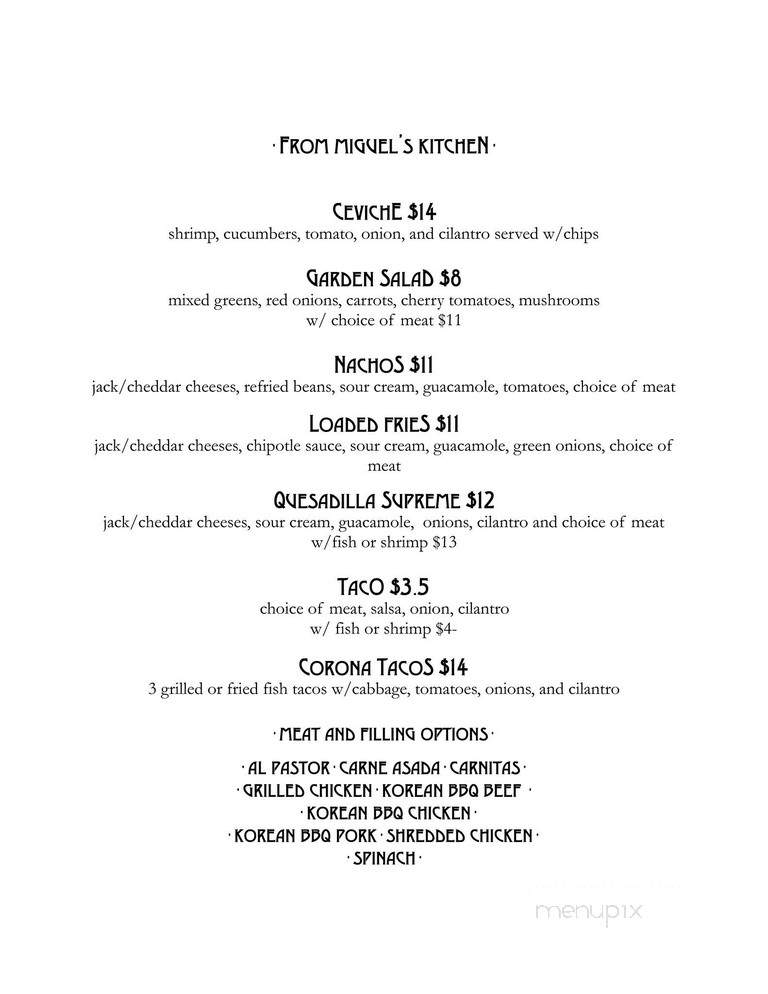 Griffin - Arcata, CA menu_pic