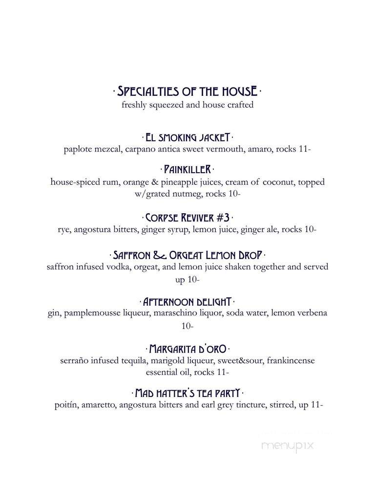 Griffin - Arcata, CA menu_pic