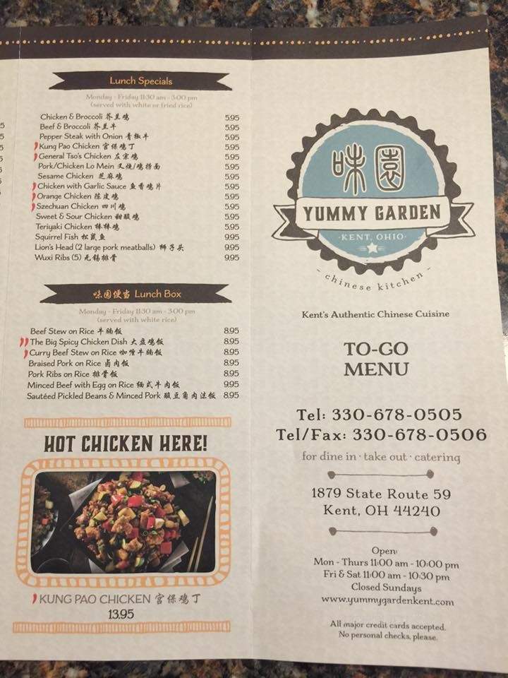 Online Menu Of Yummy Garden Kent Oh