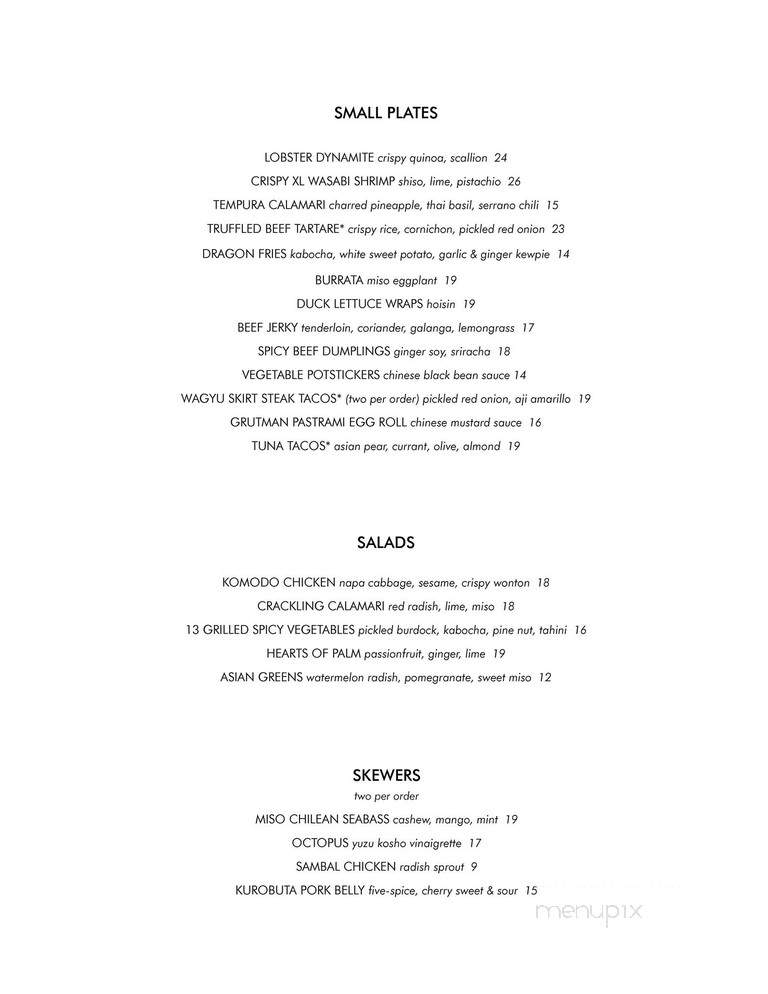 Komodo Restaurant & Lounge - Miami, FL menu_pic
