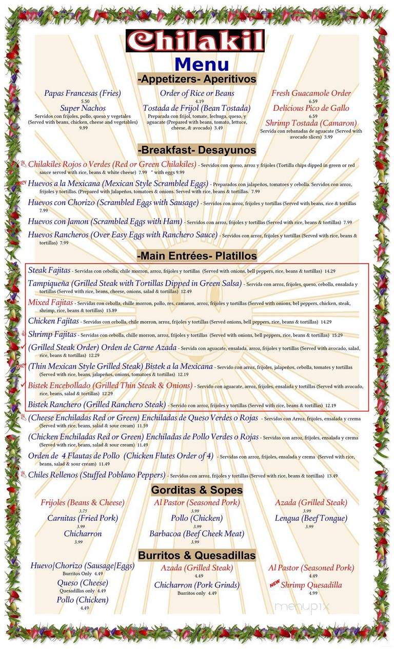 Chilakil - Naples, FL menu_pic