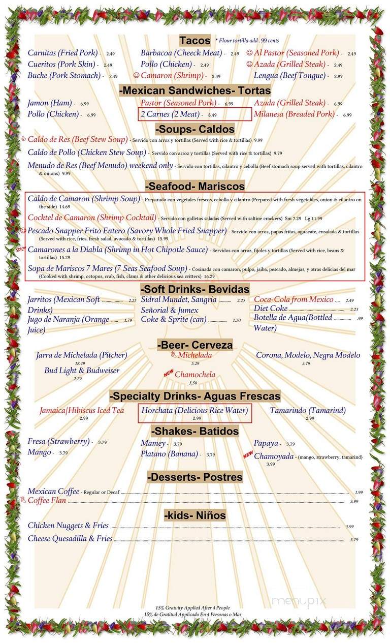 Chilakil - Naples, FL menu_pic