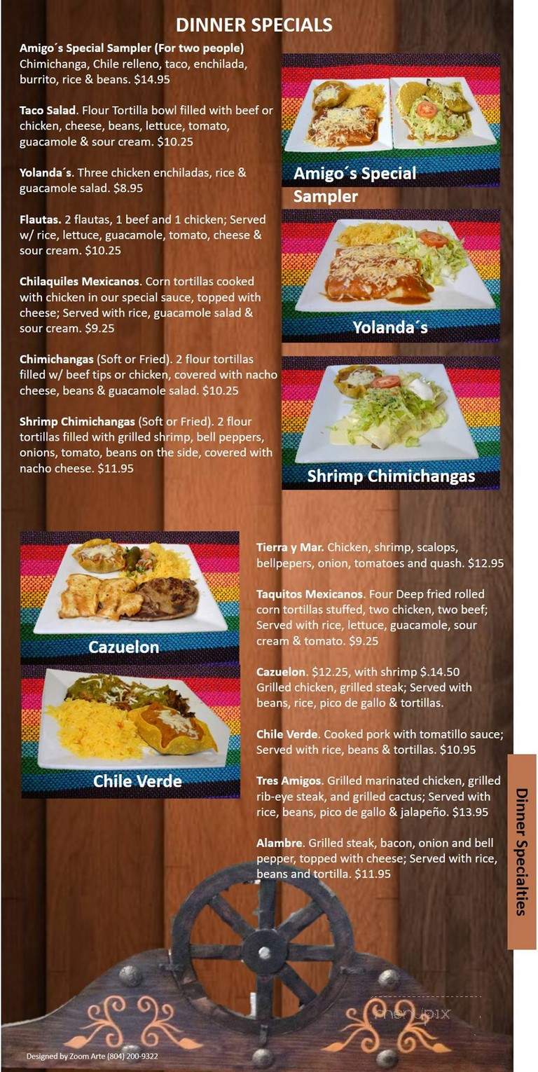 Amigos Authentic Family Restaurant - Richmond, VA menu_pic