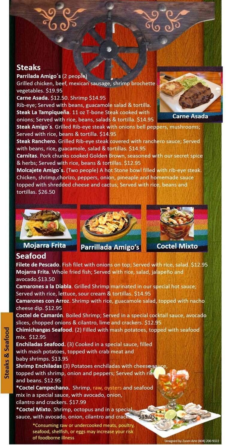 Amigos Authentic Family Restaurant - Richmond, VA menu_pic