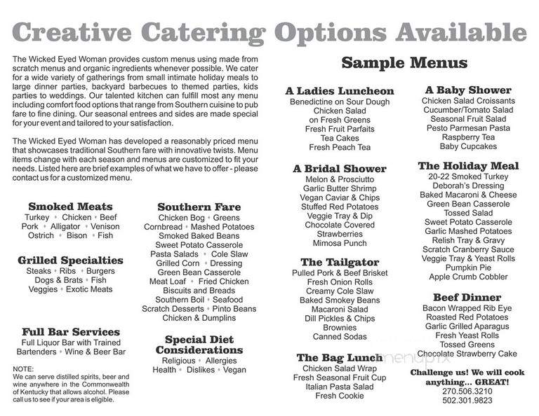 The Wicked Eyed Woman - Elizabethtown, KY menu_pic