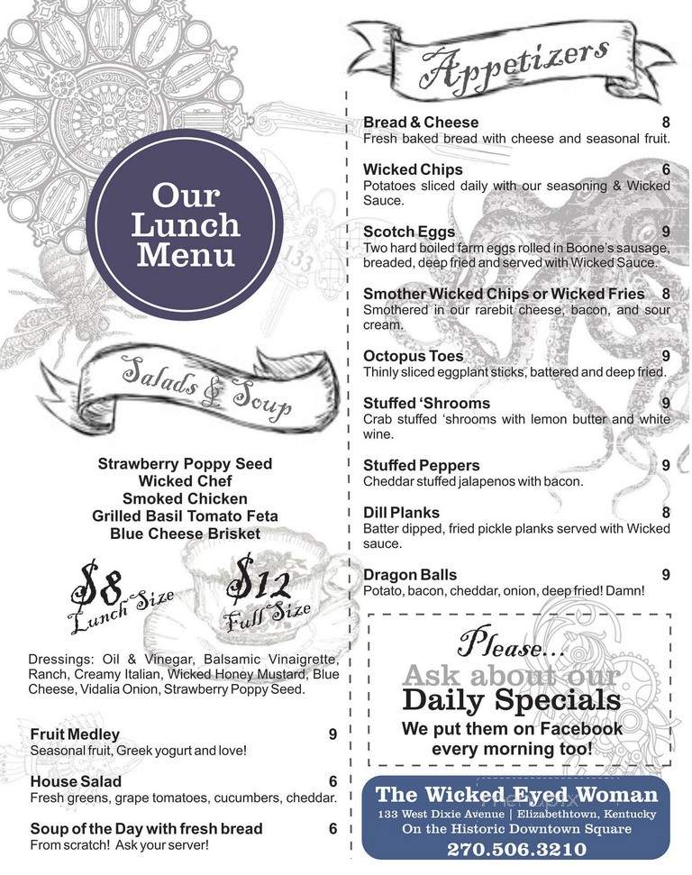 The Wicked Eyed Woman - Elizabethtown, KY menu_pic