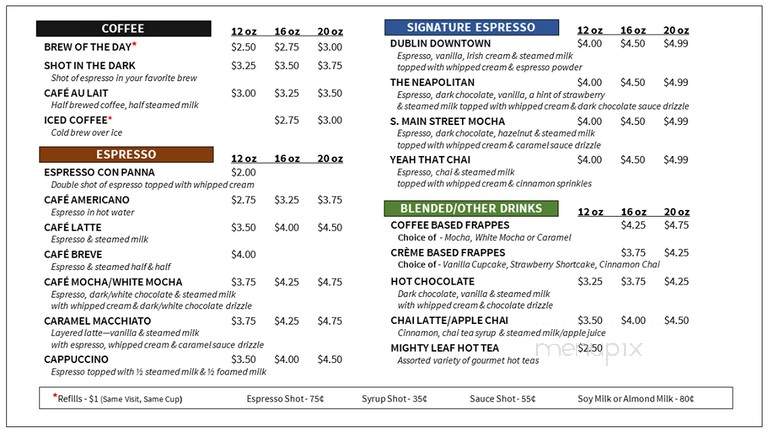West End Coffee Shoppe - Greenville, SC menu_pic