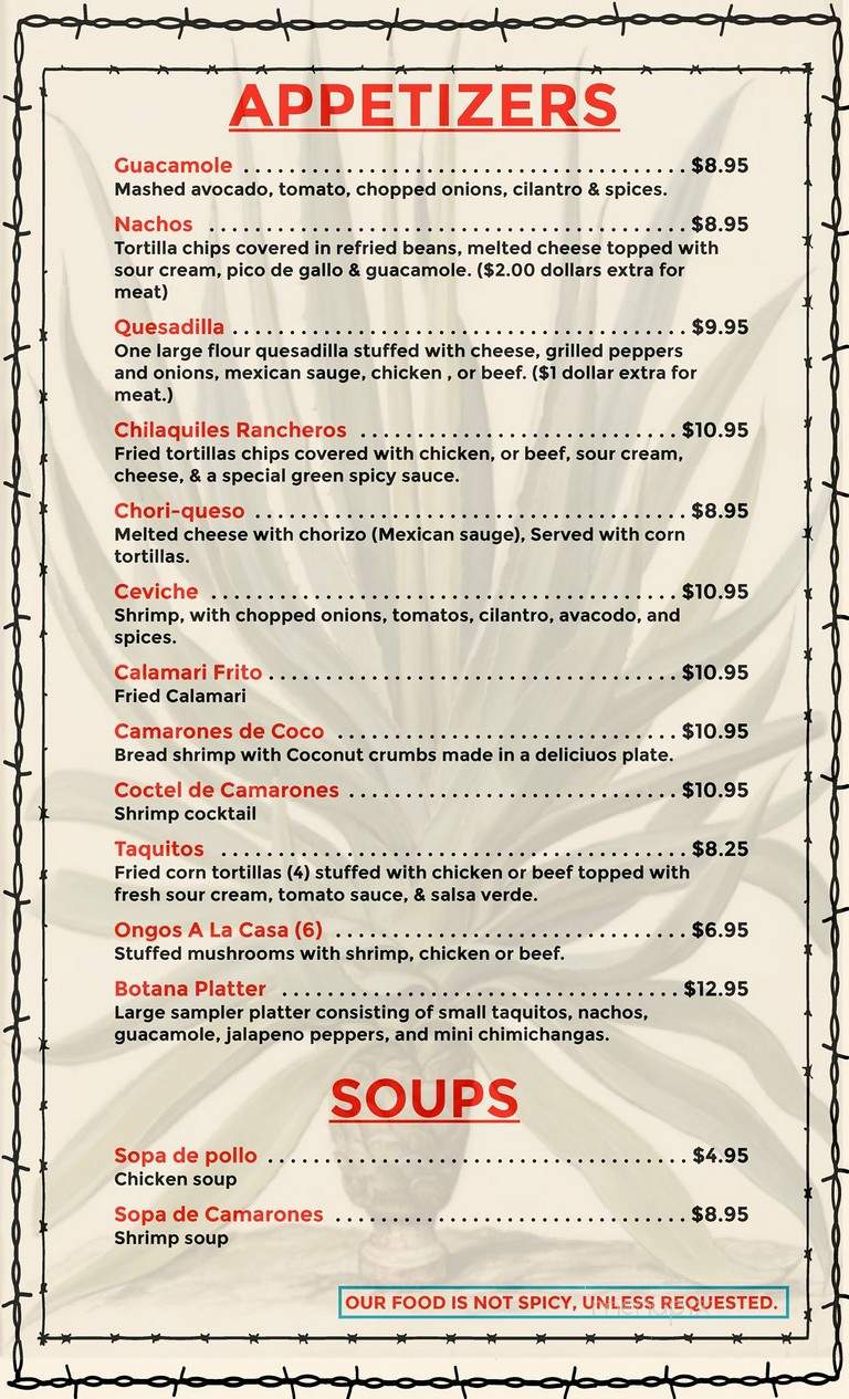 El Rancho - Goshen, NY menu_pic