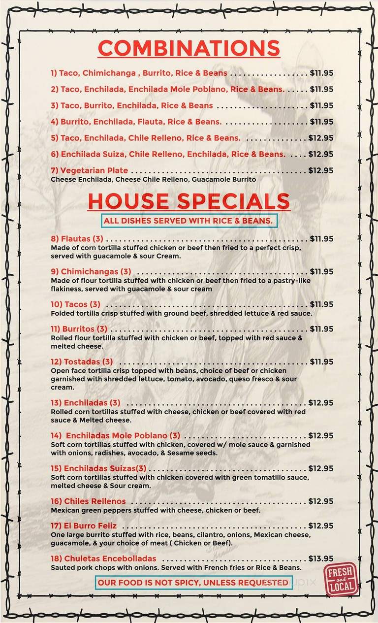 El Rancho - Goshen, NY menu_pic