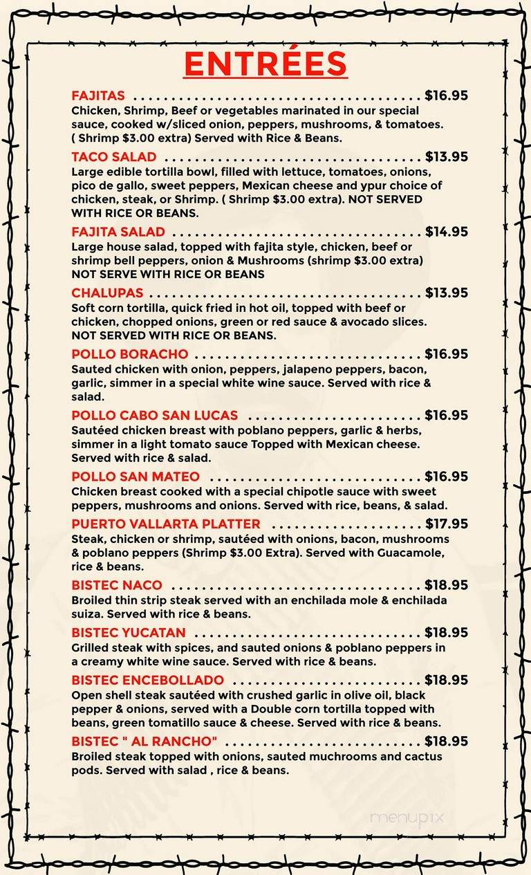 El Rancho - Goshen, NY menu_pic