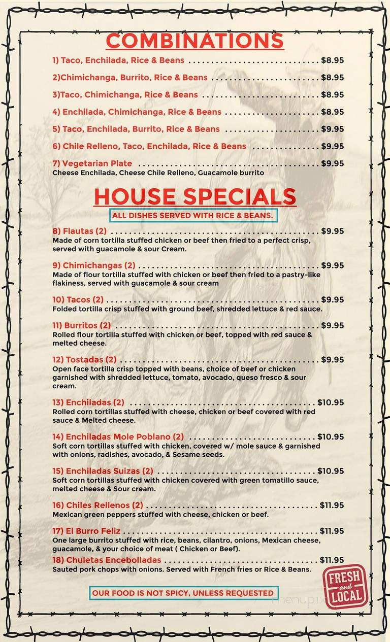 El Rancho - Goshen, NY menu_pic