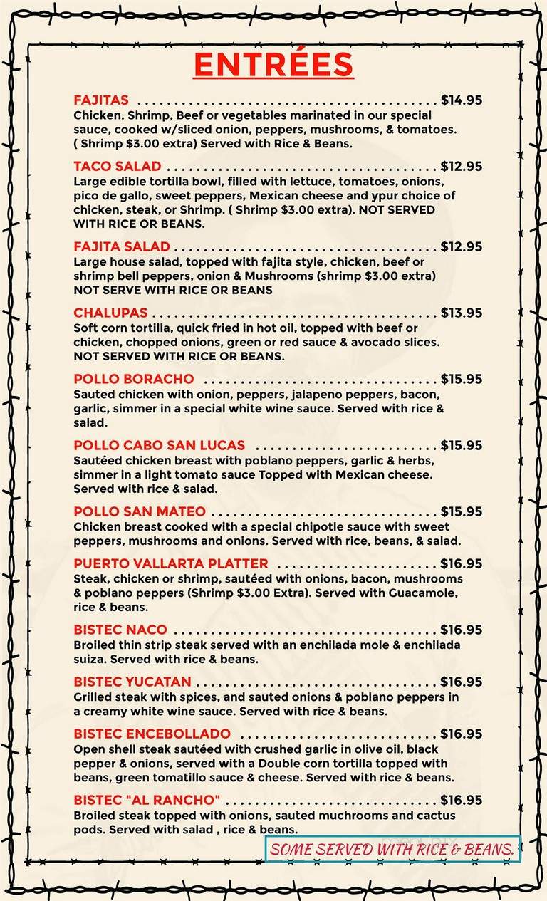 El Rancho - Goshen, NY menu_pic