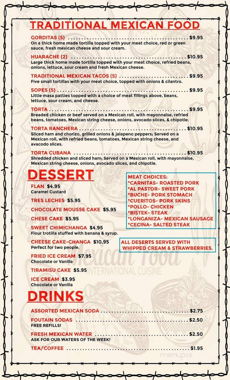 El Rancho - Goshen, NY menu_pic