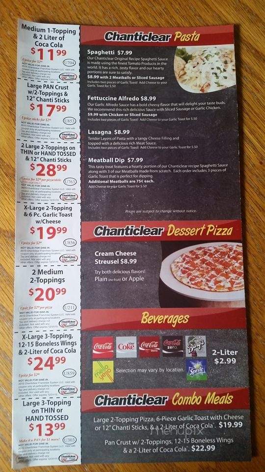 Chanticlear Pizza - Albertville, MN menu_pic