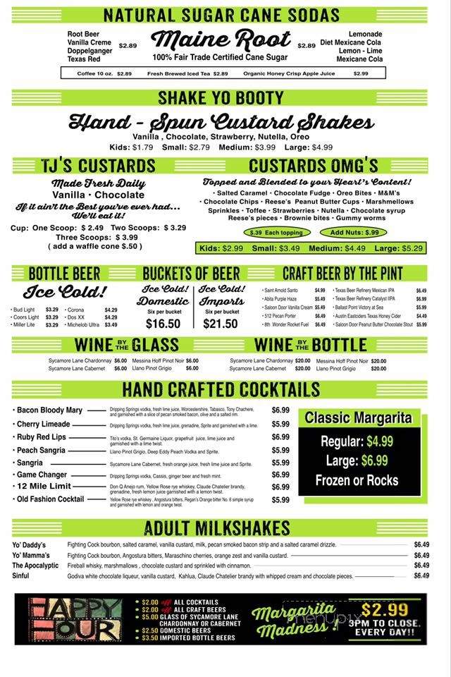 TJ Reed's Better Burgers & Shakes - Dickinson, TX menu_pic