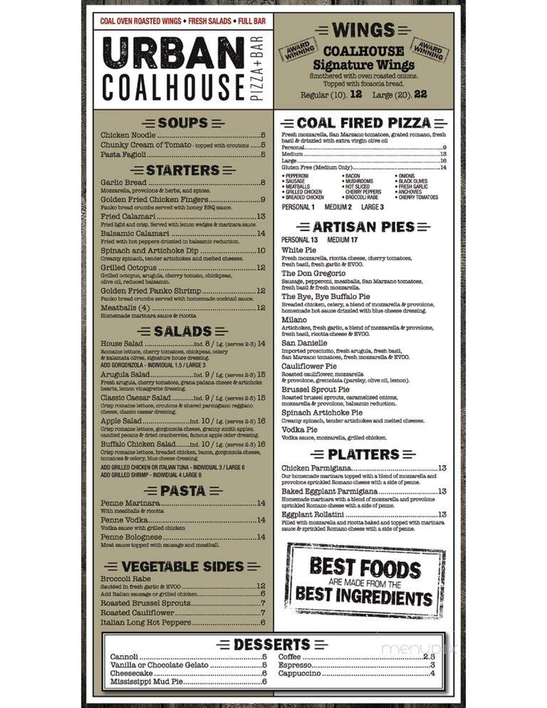 Urban Coalhouse Pizza + Bar - Hoboken, NJ