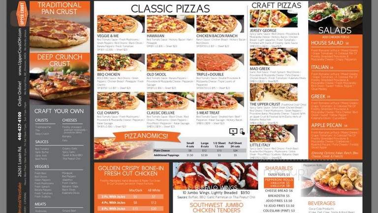 Upper Crust Pizza - North Olmsted, OH menu_pic