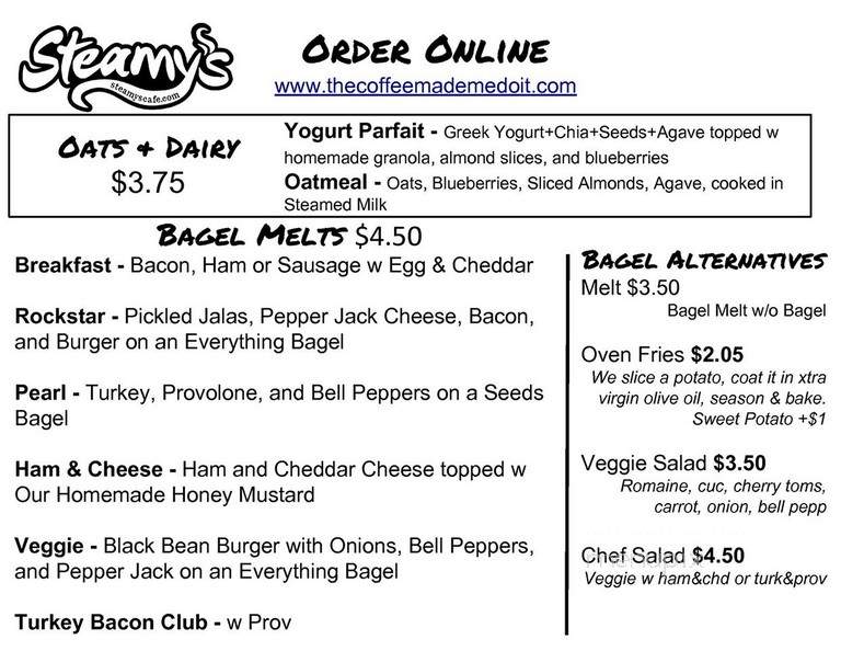 Steamy's Cafe - Winchester, VA menu_pic