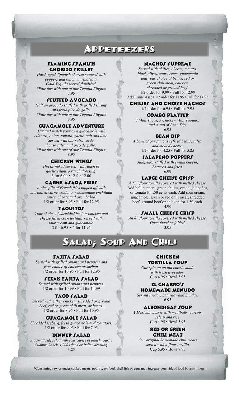 El Charro Norte - Chino Valley, AZ menu_pic