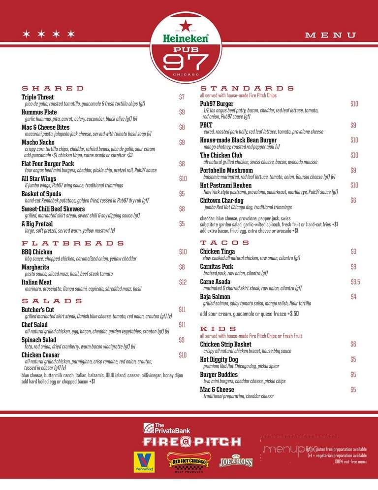 Heineken Pub97 - Chicago, IL menu_pic