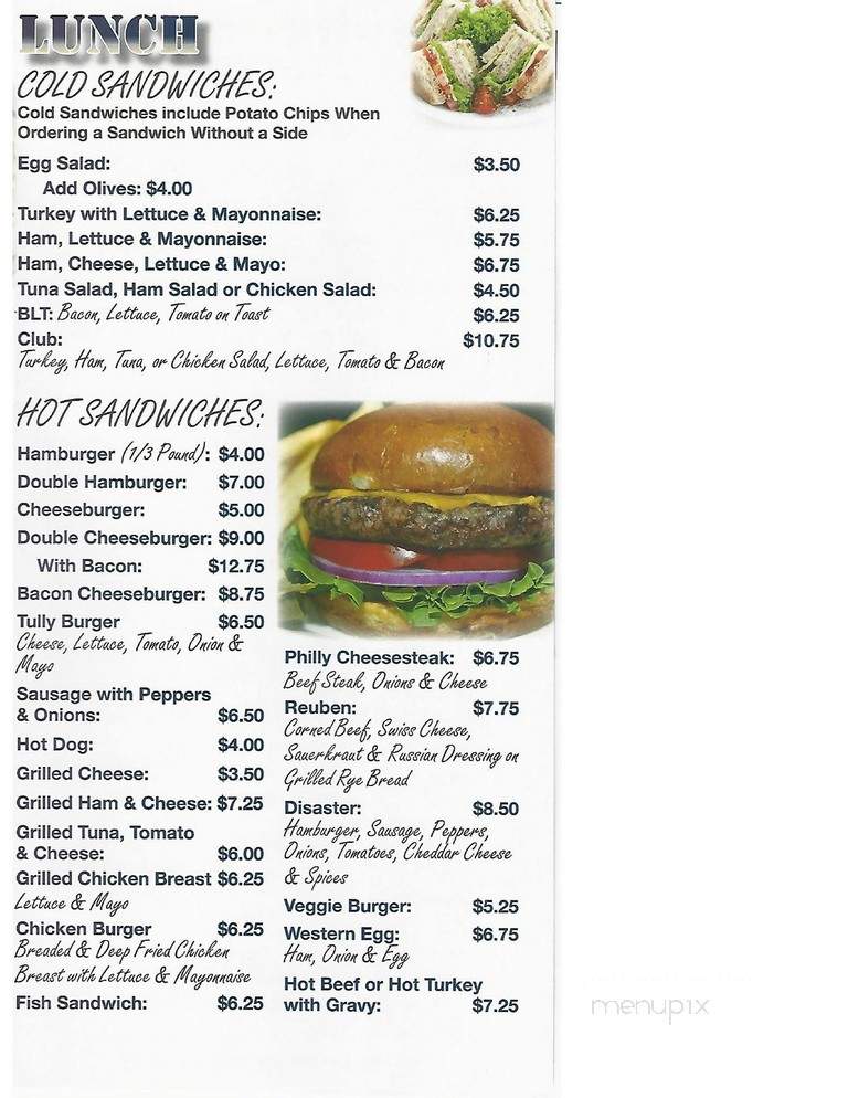AJ's Diner - Ovid, NY menu_pic