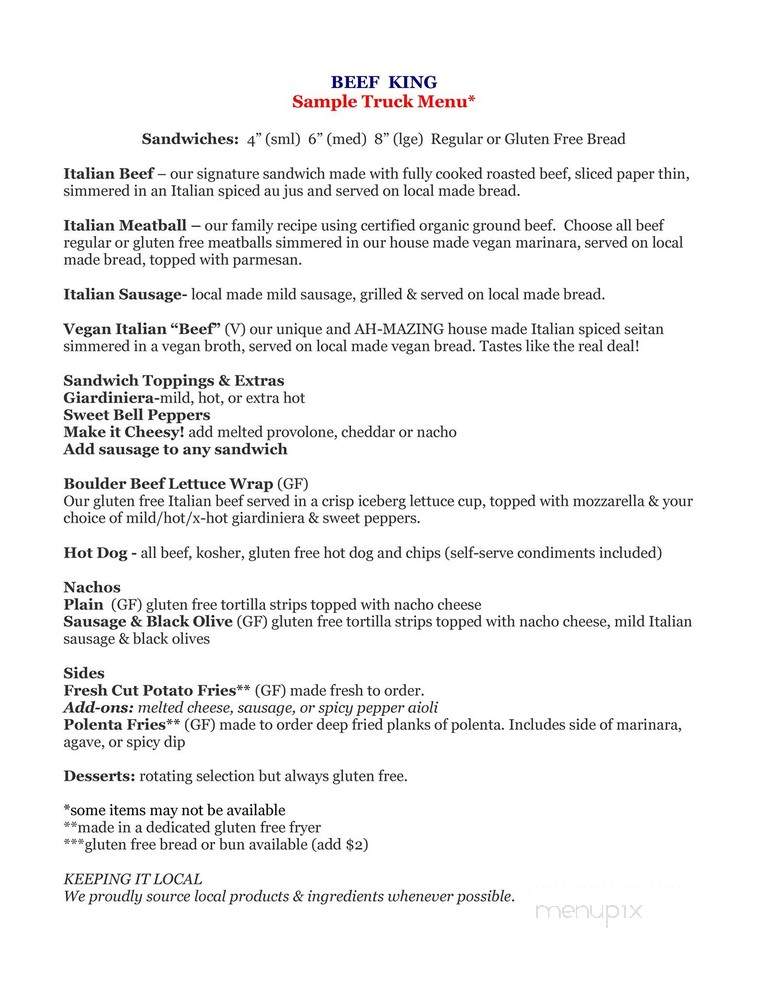Beef King - Denver, CO menu_pic