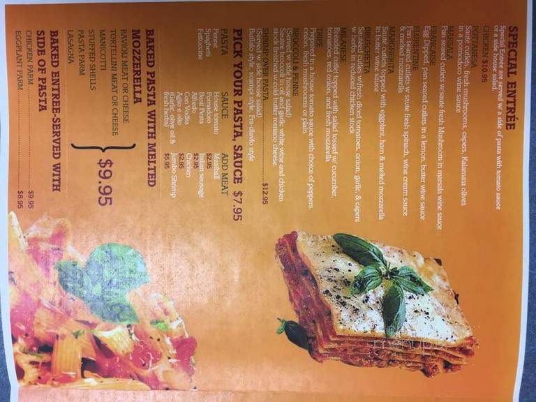 Perfetto Pasta & Pizza - Lancaster, NY menu_pic