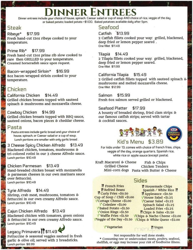 Legacy Pub - Lafayette, IN menu_pic