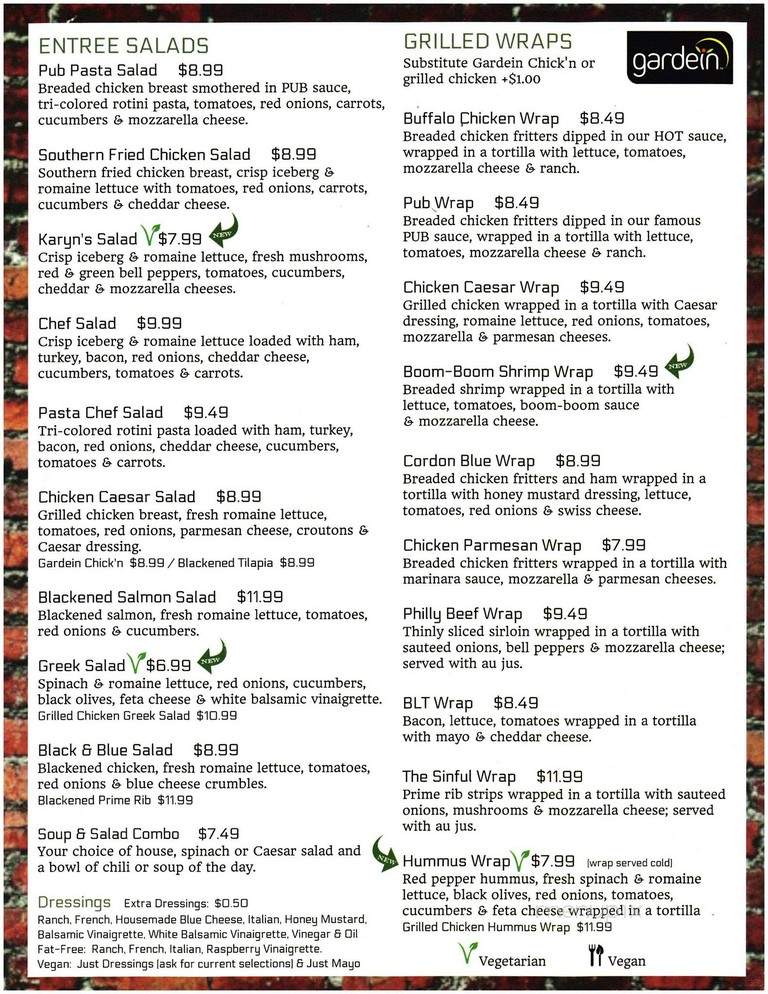 Legacy Pub - Lafayette, IN menu_pic