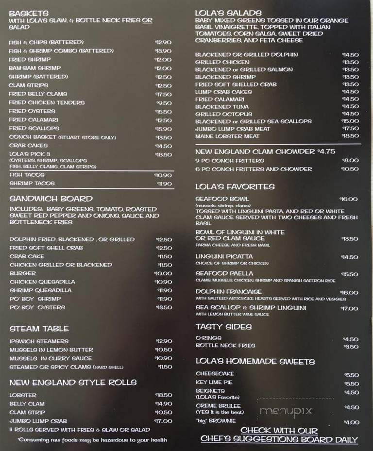 Lola's Seafood Eatery - Tequesta, FL menu_pic